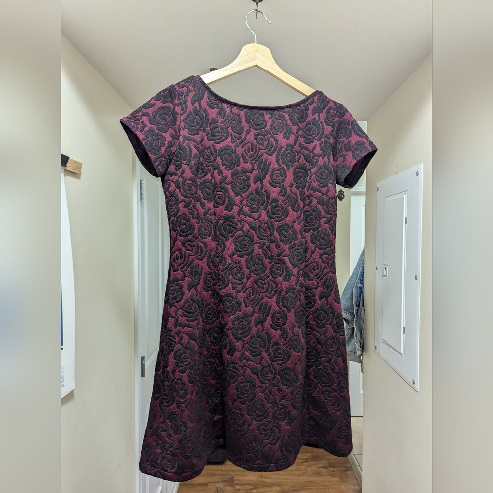 Katrina Tuttle Damask Dress Burgundy